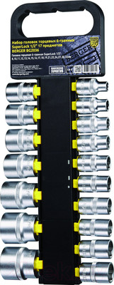 Набор головок слесарных BERGER SuperLock 1/2" 8-32мм / BG2036 (17 предметов)