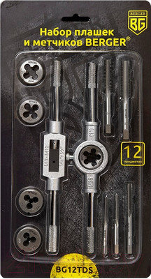 Резьбонарезной набор BERGER BG12TDS (12 предметов)
