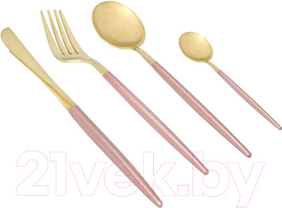 Набор столовых приборов Lenardi Vivid 197-006 (24пр, пудровый)