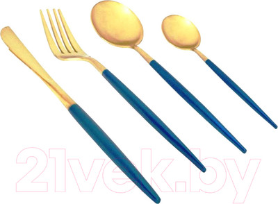 Набор столовых приборов Lenardi Vivid 197-007 (24пр, синий)