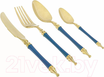 Набор столовых приборов Lenardi 197-019 (24пр, синий)