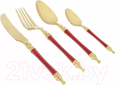 Набор столовых приборов Lenardi 197-020 (24пр, красный)