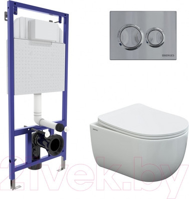 Инсталляция с унитазом подвесным Berges Ventas Rimless / 043241 (с сиденьем)