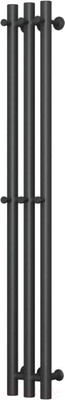 Полотенцесушитель водяной Маргроид Inaro 120x6x12 6 крючков (черный матовый, частичная комплектация)