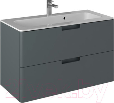 Тумба с умывальником Briz Прато Грэй 100 / 240 03-18100-16 00 ГР (темно-серый матовый)