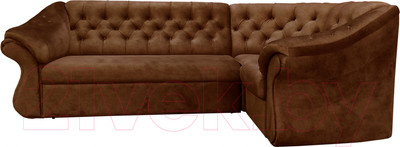 Диван угловой Bobrovmebel Арго 2(Н) раскладной (микровелюр симпл 45 коричневый)