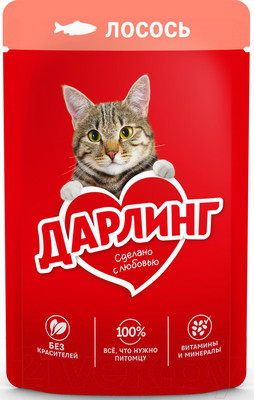 Влажный корм для кошек Дарлинг Лосось в подливе (75г)