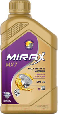 Моторное масло MIRAX MX7 5W30 SL/CF A3/B4 / 607026 (1л)