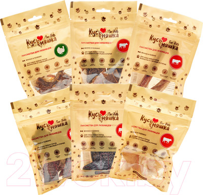 Набор лакомств для собак Кусьняшка Бычий корень/вымя/легкое/печень/рубец/шея