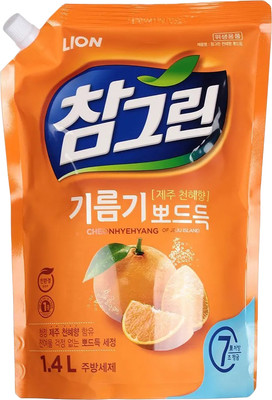 Средство для мытья посуды Lion Chamgreen Cheonhyehyang Refill (1.4л)