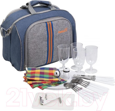 Походный набор Helios HS-425S-4BG (синий/серый)