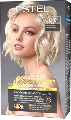 Крем-краска для волос Estel Color Signature 10/0 (белый песок)