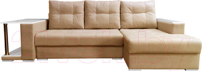 Диван угловой Bobrovmebel Мегаполис правый (микровелюр симпл 42 бежевый)