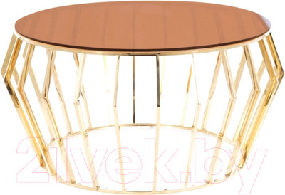 Журнальный столик Signal Ariana A (дымчатый янтарь/золотой)