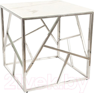 Журнальный столик Signal Escada B II (белый мрамор/серебристый)