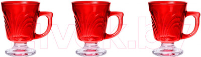 Набор кружек Herevin Paited Red Footed 131601-003 (3шт, красный)