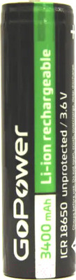 Аккумулятор GoPower 18650 Li-ion 3.6В 3400мАч / 00-00015349