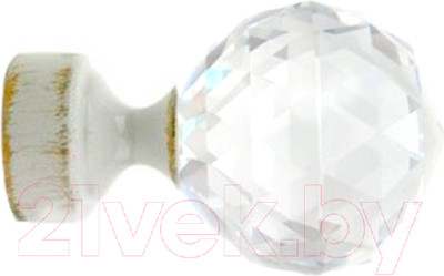 Набор наконечников для карниза Lm Decor YF130 Кристалл 25мм (2шт, белое золото)