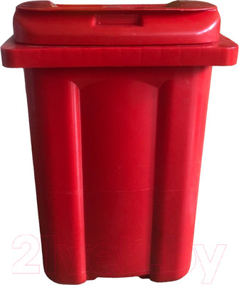 Контейнер для мусора Эдванс 60л, с крышкой (красный, без педали)