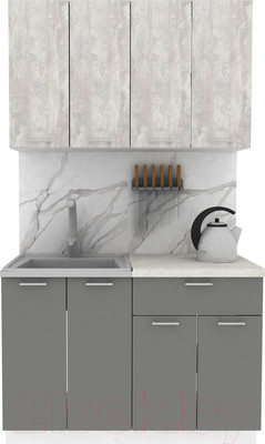 Кухонный гарнитур Eligard Lion 1.2 (ледяное дерево/дымчатый алмаз/королевский опал)