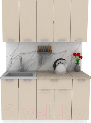 Кухонный гарнитур Eligard Lion 1.5 (персидский жемчуг/малага)