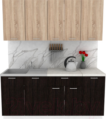 Кухонный гарнитур Eligard Lion 1.8 (дуб сонома/дуб марбург/королевский опал)