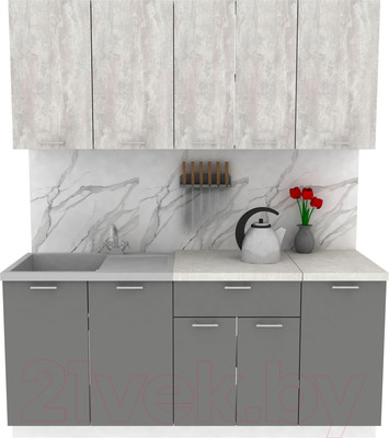 Кухонный гарнитур Eligard Lion 1.8 (ледяное дерево/дымчатый алмаз/королевский опал)