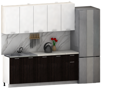 Кухонный гарнитур Eligard Lion 2.0 (белый /дуб марбург/королевский опал)