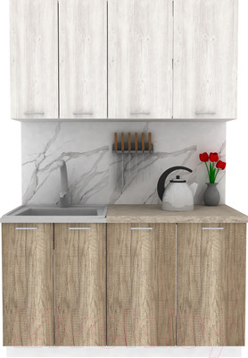 Кухонный гарнитур Eligard Lion 1.4 (сосна каньон/дуб каньон/малага)