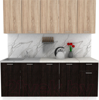 Кухонный гарнитур Eligard Lion 2.0 (дуб сонома/дуб марбург/королевский опал)