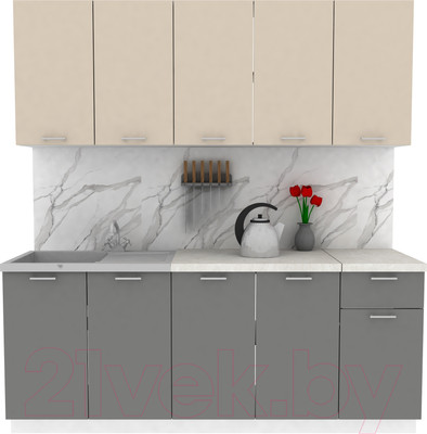 Кухонный гарнитур Eligard Lion 2.0 (персидский жемчуг/дымчатый алмаз/королевский опал)