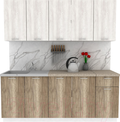 Кухонный гарнитур Eligard Lion 2.0 (сосна каньон/дуб каньон/малага)