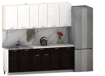 Кухонный гарнитур Eligard Lion 2.2 (белый/дуб марбург/королевский опал)