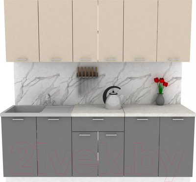 Кухонный гарнитур Eligard Lion 2.2 (персидский жемчуг/дымчатый алмаз/королевский опал)