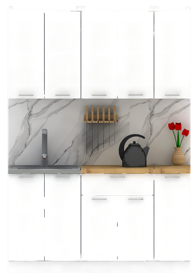 Кухонный гарнитур Eligard Lion 1.5 (белый/дуб бунратти)