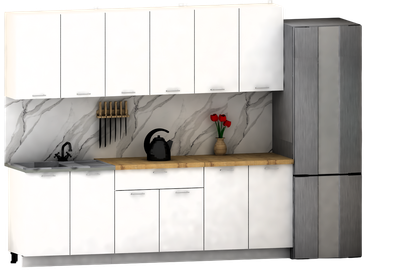 Кухонный гарнитур Eligard Lion 2.4 (белый/дуб бунратти)