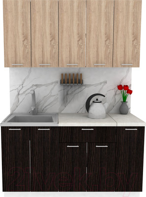 Кухонный гарнитур Eligard Lion 1.5 (дуб сонома/дуб марбург/королевский опал)