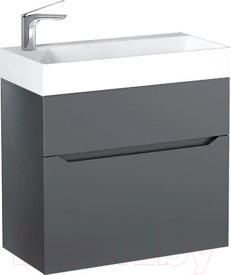 Тумба под умывальник Raval Brik 65 / Brk.01.65/P/A/RL (подвесная, антрацит)