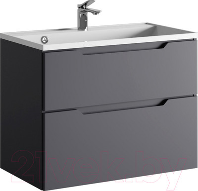 Тумба под умывальник Raval Wector 80 / Wct.01.80/P/A/MD (подвесная, антрацит)