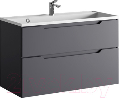 Тумба под умывальник Raval Wector 100 / Wct.01.100/P/A/MD (подвесная, антрацит)