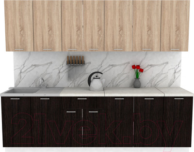 Кухонный гарнитур Eligard Lion 2.6 (дуб сонома/дуб марбург/королевский опал)