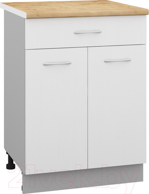 Шкаф-стол кухонный Кортекс-мебель Корнелия Лира НШ60р1ш (белый/дуб бунратти)