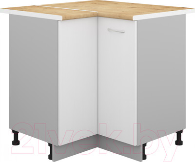 Шкаф-стол кухонный Кортекс-мебель Корнелия Лира НШУ угловой (белый/дуб бунратти)