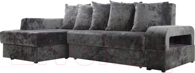 Диван угловой Stolline Марго 1 (27) УЛ левый (серый велюр)