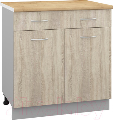 Шкаф-стол кухонный Кортекс-мебель Корнелия Лира НШ80р1ш (дуб сонома/дуб бунратти)