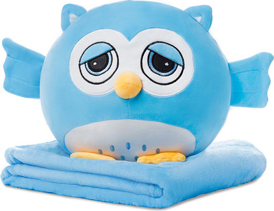Плед-подушка Maxitoys Плед Совенок / 215220/30-Г (голубой)