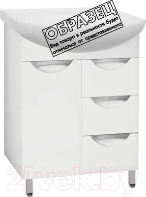 Тумба под умывальник Style Line Жасмин 65 3 ящика (для классической раковины)