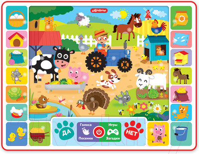 Развивающая игрушка Азбукварик Планшетик Играем на ферме / 3175