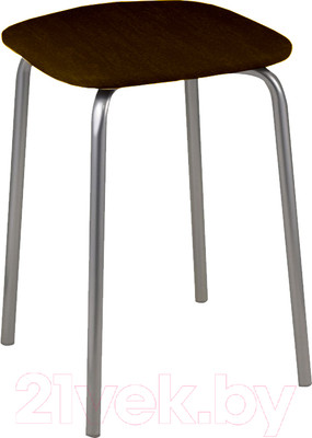 Табурет Гальваник Вега (эмаль серебристый/ВВ 4 бенгал коричневый)