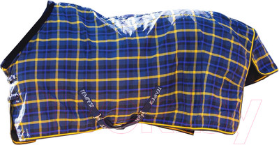 Попона для лошади Shires Tempest Plus 145 / 9377/NVYCHK/75 (синяя клетка)